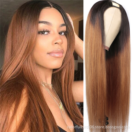Brazilian hair Honey Blonde Ombre Human Hair U part Wigs for Black Women 150% Density Brazilian Remy Hair Upart Wigs